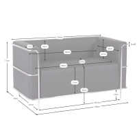Dvoumístná italská kožená pohovka Torino | Rám z nerezové oceli