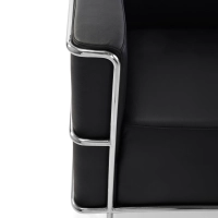 Torino 2-Seater Italian Leather Sofa | Stainless Steel Frame