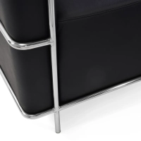 Torino 2-Seater Italian Leather Sofa | Stainless Steel Frame