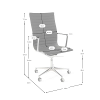 Task Executive kontorsstol i läder med hög rygg | Ergonomisk kontorsstol i premiumklass