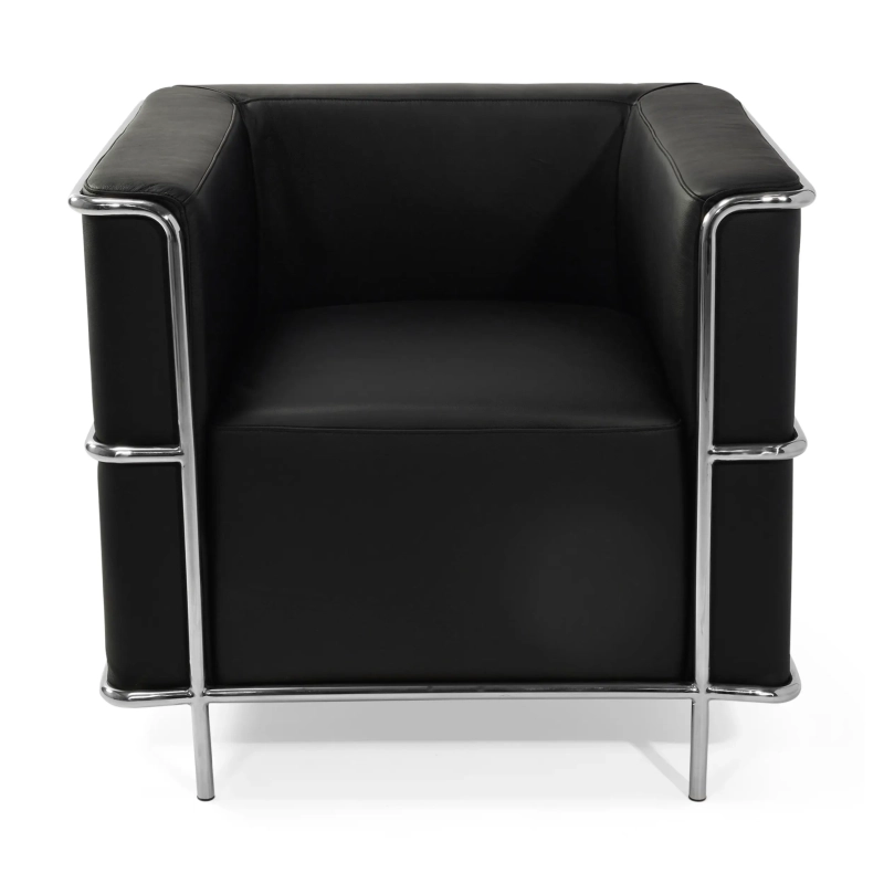Fauteuil « Torino » en cuir italien | Structure en acier inoxydable