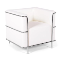Torino fauteuil van Italiaans leer | Roestvrijstalen frame
