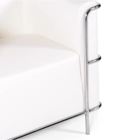 Torino fauteuil van Italiaans leer | Roestvrijstalen frame