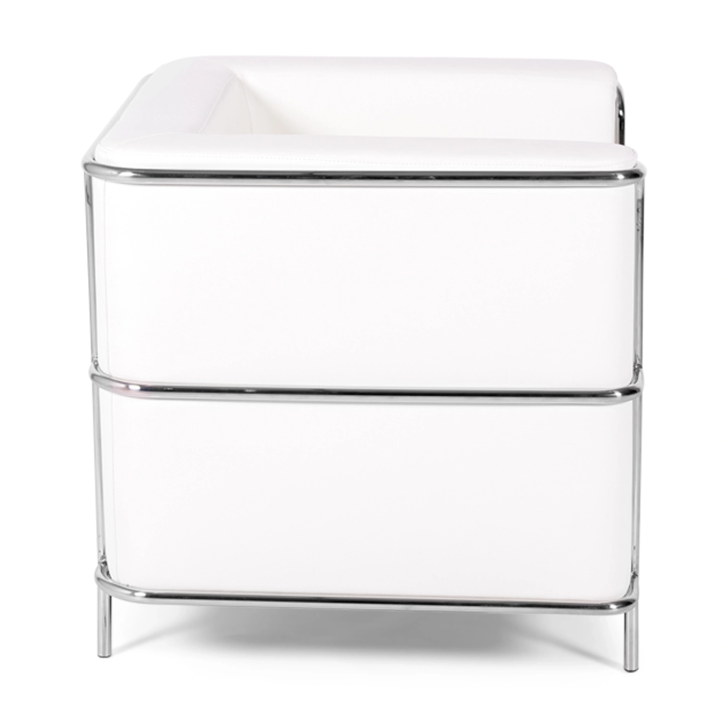 Torino fauteuil van Italiaans leer | Roestvrijstalen frame