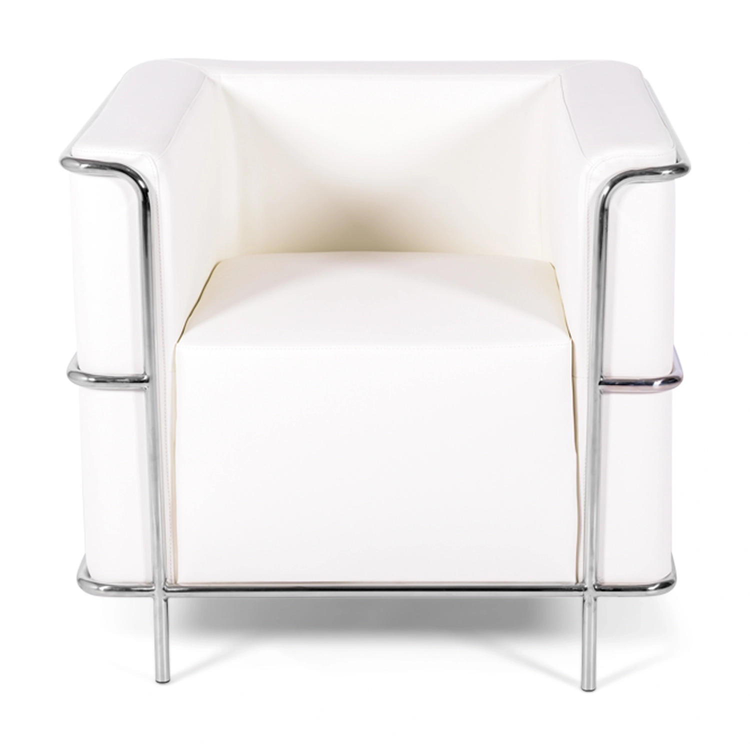 Torino fauteuil van Italiaans leer | Roestvrijstalen frame