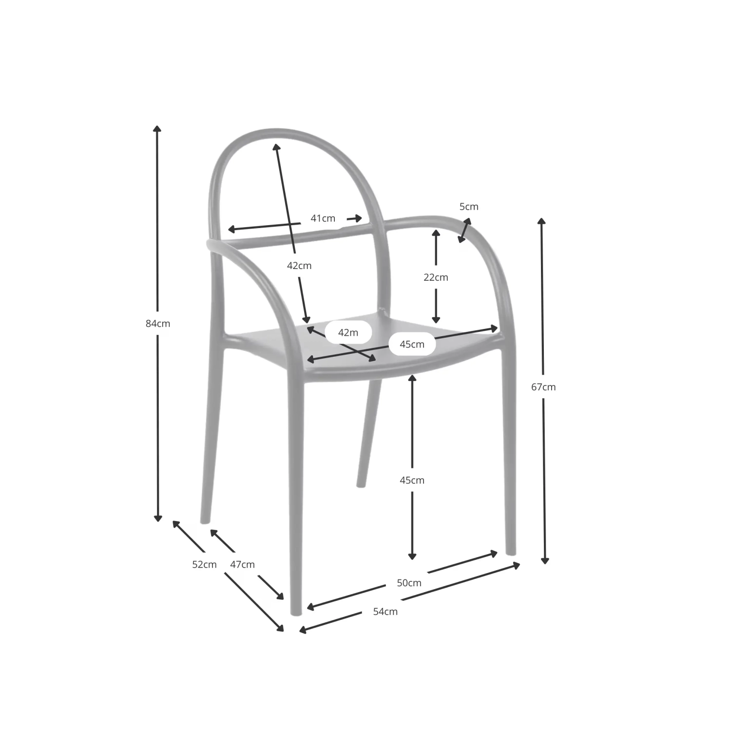 Silla de diseño para exterior apilable Master | Sillón de polipropileno