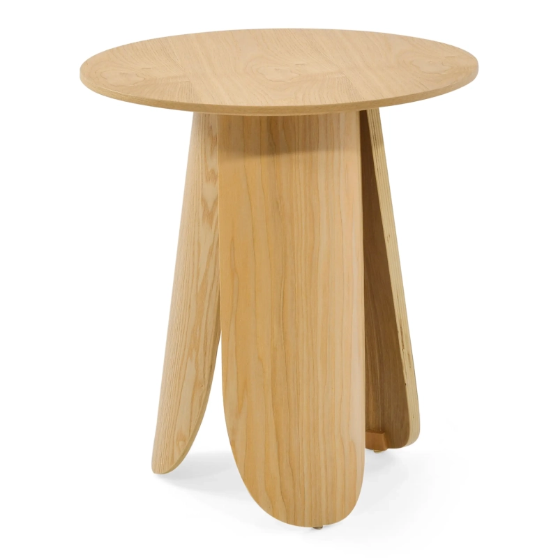 Mesa lateral Pluto em madeira de freixo escandinavo, 50 cm | Mesa redonda de madeira