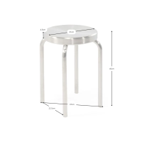 Delaware 45 cm Stainless Steel Low Stool | Modern Designer Stool