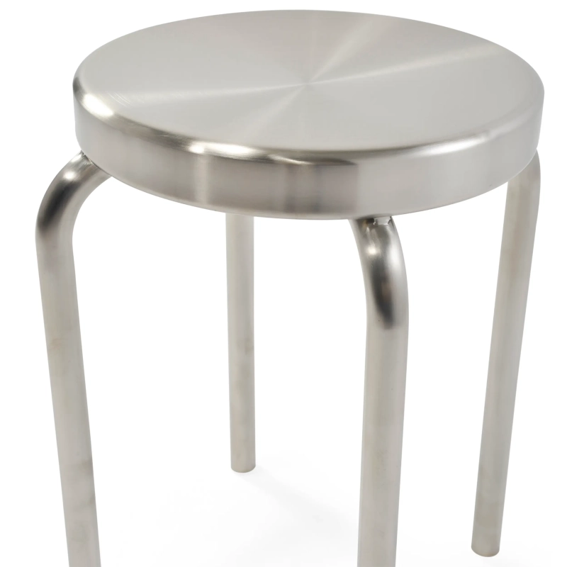 Delaware 45 cm Stainless Steel Low Stool | Modern Designer Stool