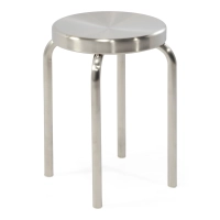 Taburete bajo Delaware de 45 cm de acero inoxidable | Taburete de diseño moderno