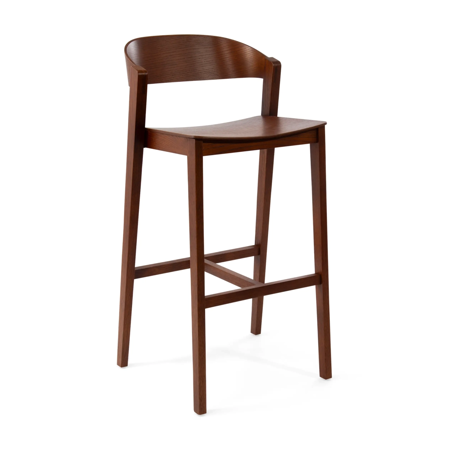 Soho Skandynawski stołek barowy 76 cm | Drewno dębowe lub orzechowe