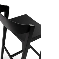 Soho Tabouret de bar scandinave 76 cm | Bois de chêne ou de noyer
