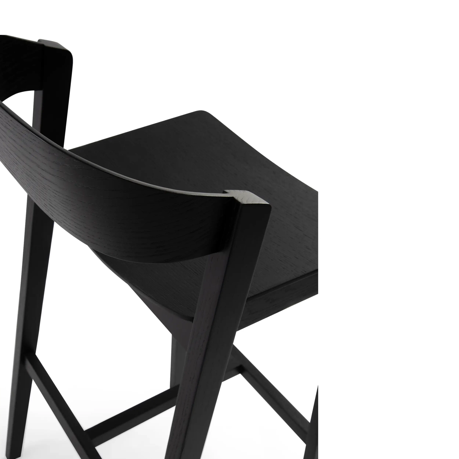 Soho Skandynawski stołek barowy 76 cm | Drewno dębowe lub orzechowe