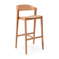 Soho Tabouret de bar scandinave 76 cm | Bois de chêne ou de noyer