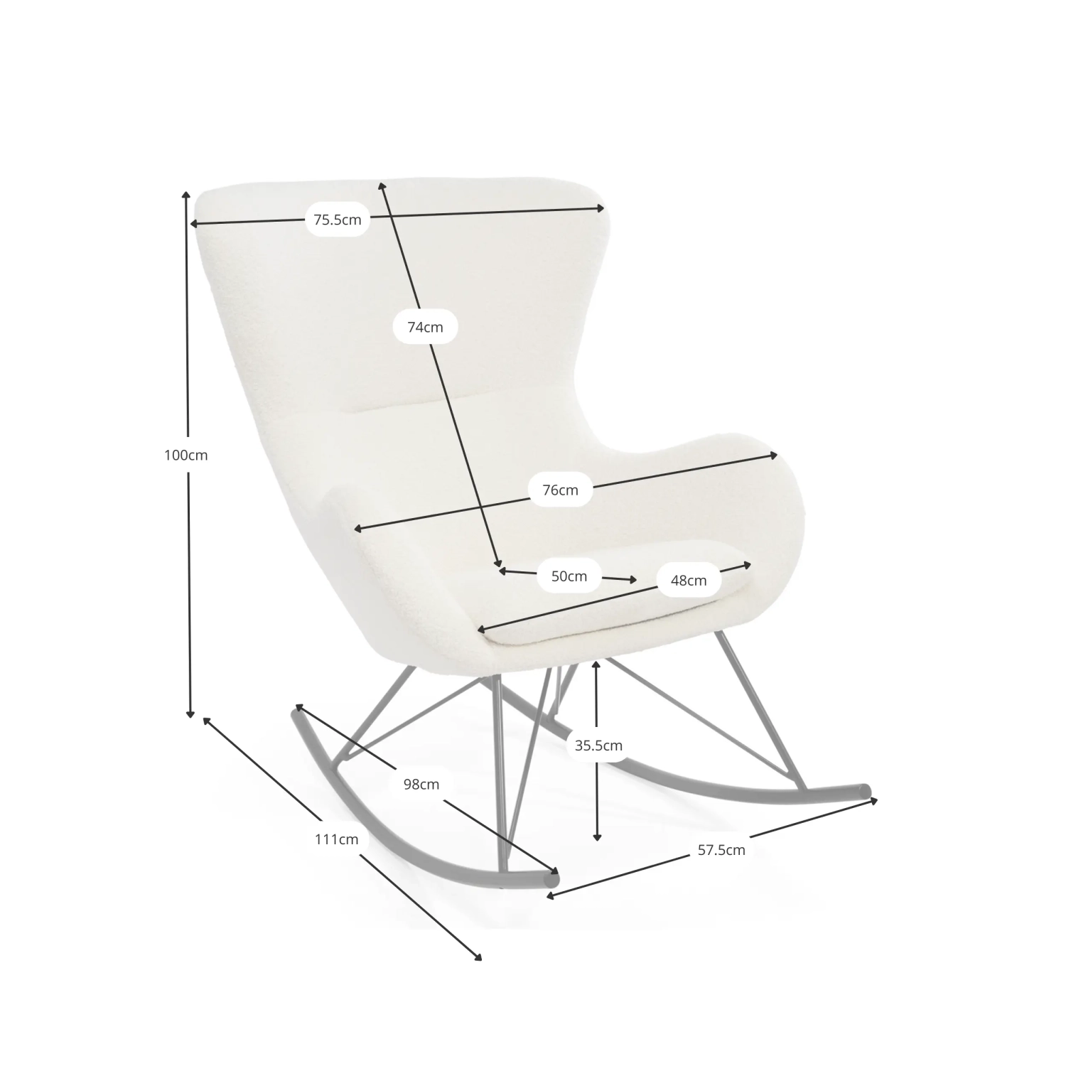 Nest Bouclé gungfåtölj | Modern designergungfåtölj