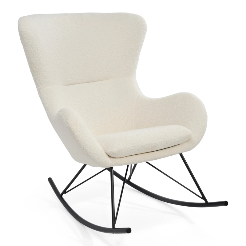 Cadeira de baloiço Nest Bouclé | Cadeira de baloiço de design moderno