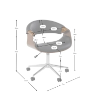 Burrow S Silla de oficina de nogal | Diseño de mediados de siglo