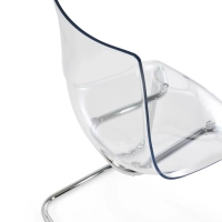 Dresden Transparent Designer-Stuhl | Polycarbonat und verchromter Stahl