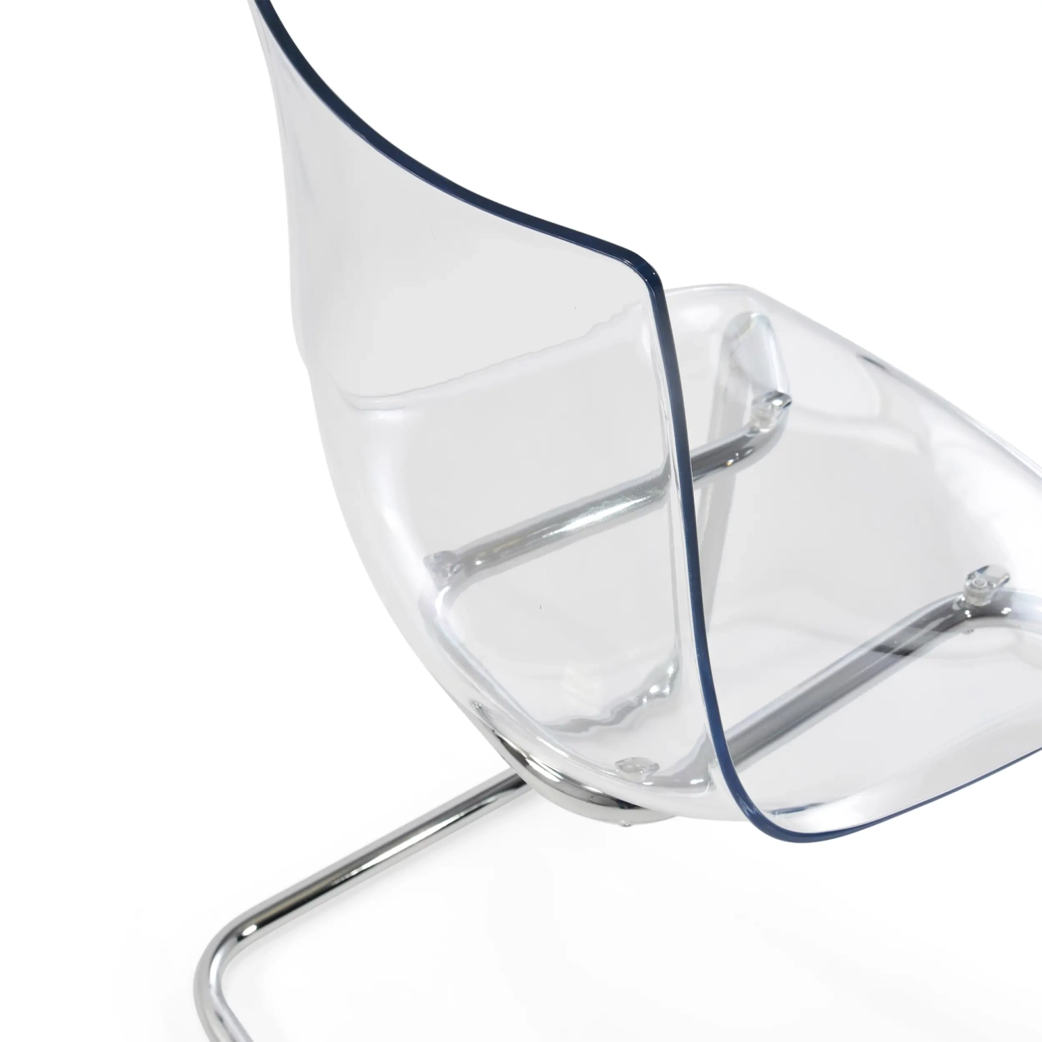 Chaise design transparente Dresden | Polycarbonate et acier chromé