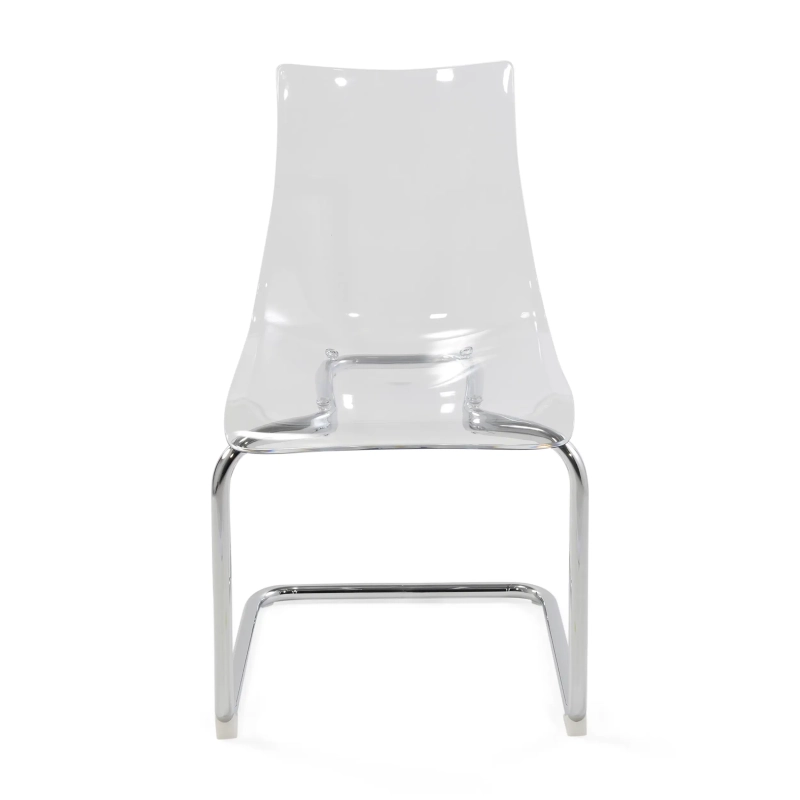 Cadeira de design transparente Dresden | Policarbonato e aço cromado