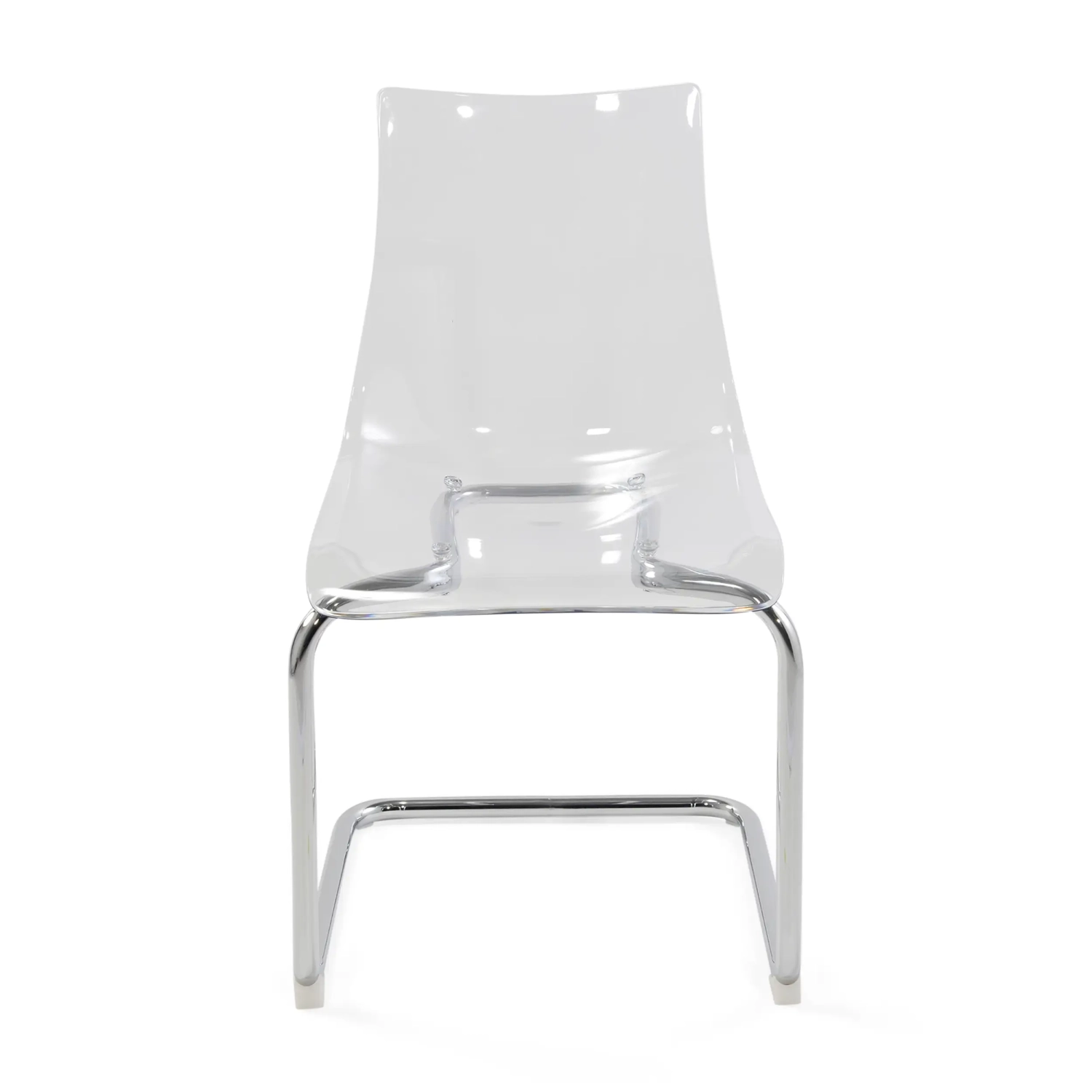 Dresden Transparent Designer-Stuhl | Polycarbonat und verchromter Stahl