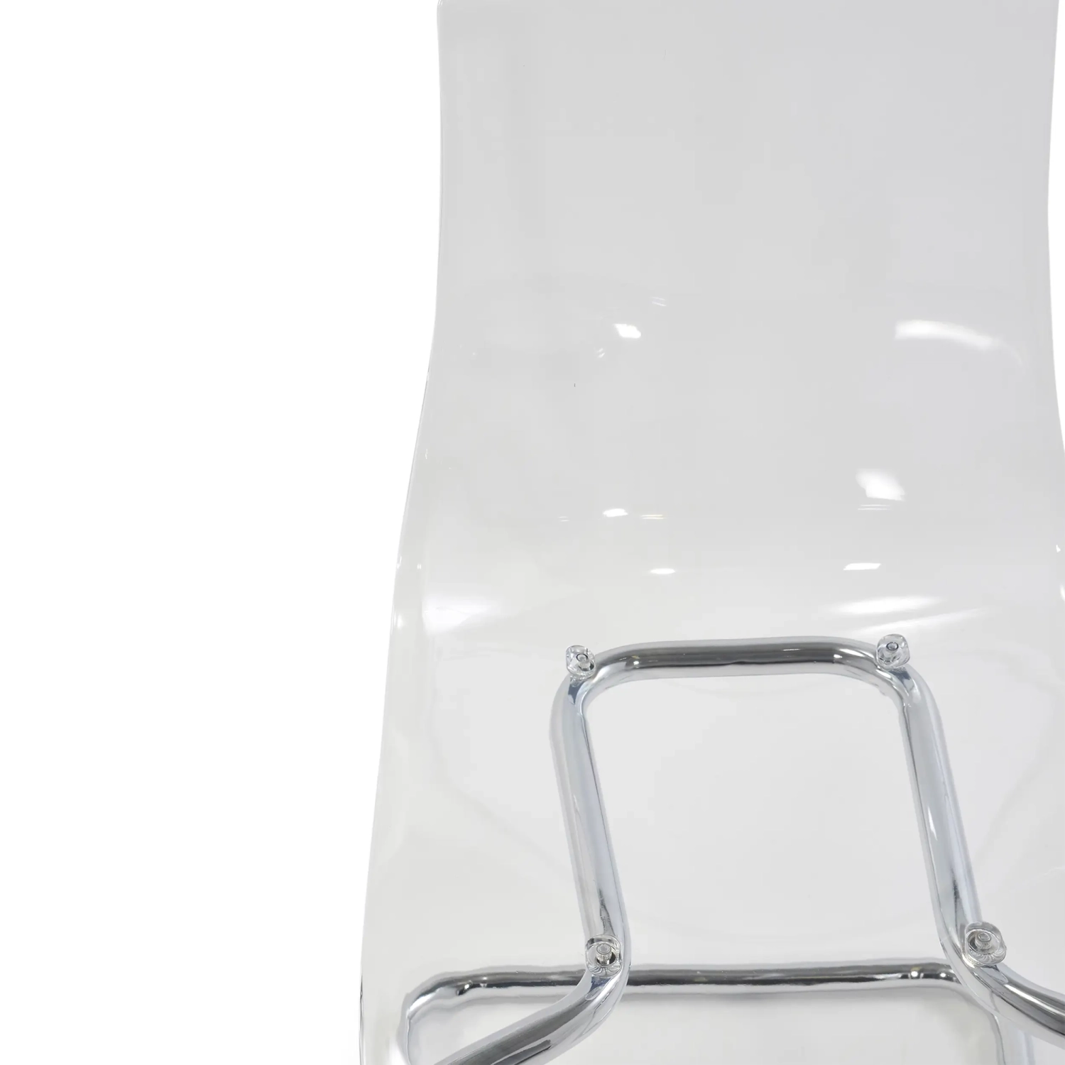 Cadeira de design transparente Dresden | Policarbonato e aço cromado