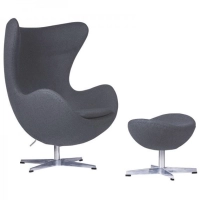 Egg Chair mit Fußstütze asu Kaschmir