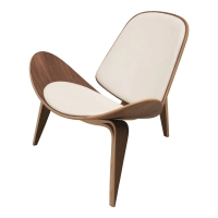 Réplique de chaise Shell Ch07 en bois de noyer