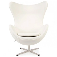 Sedia Replica Egg Chair realizzata in pelle dal designer Arne Jacobsen