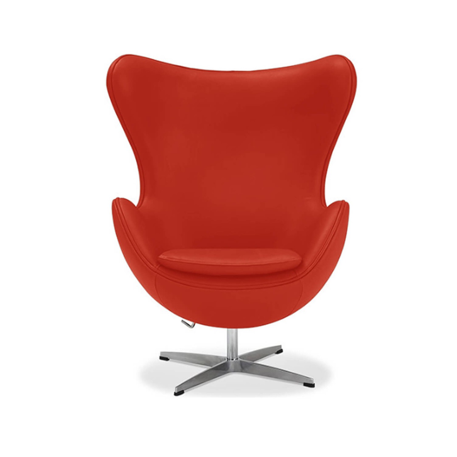 Replika skórzanego fotela jajecznego autorstwa projektanta Arne Jacobsen