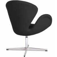 Replica della Swan Chair in cashmere di Arne Jacobsen
