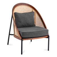 Robin chair in natural rattan and stylish cotton cushion scandinavian