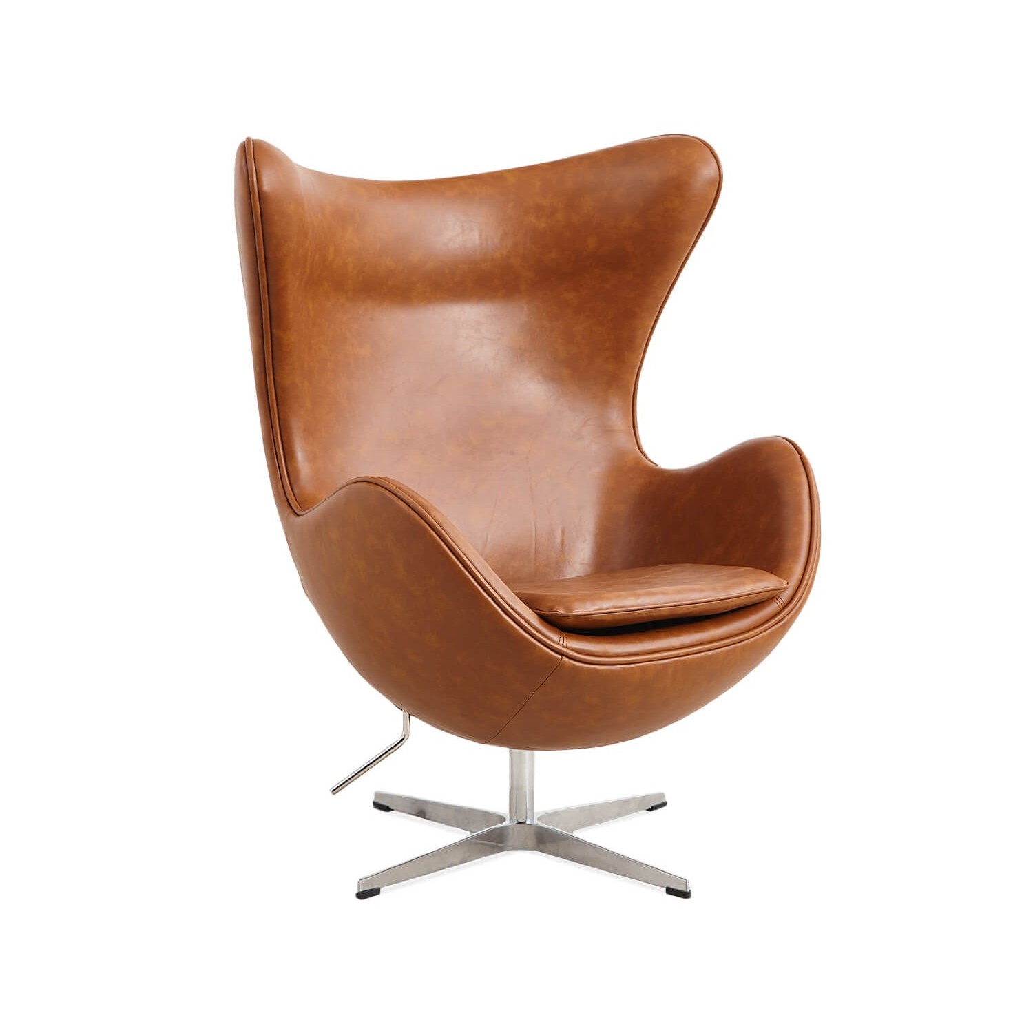 Replika fotela Egg Chair w stylu vintage z postarzanej skóry ekologicznej