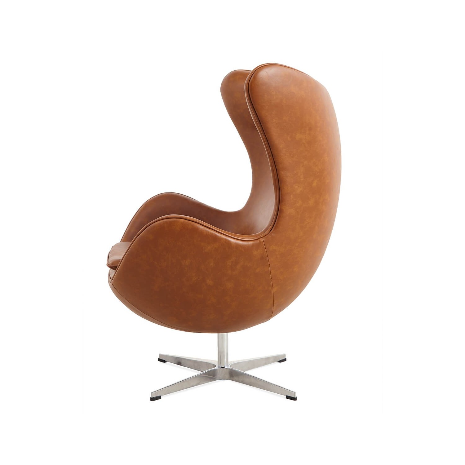 Replica Egg Chair in vintage verweerd kunstleer