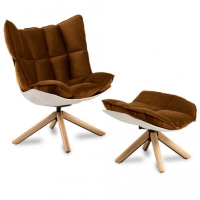 Réplica del sillón de Diseño Husk Armchair con reposapiés de la magnífica diseñadora Patricia Urquiola