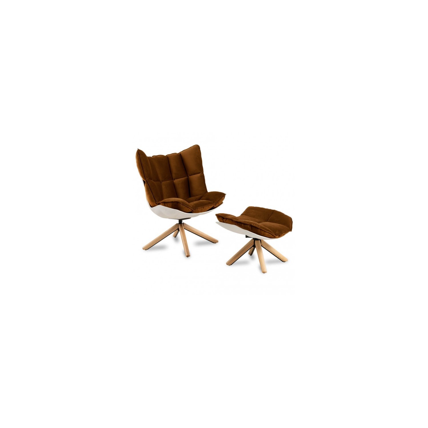 Replika av Design fåtölj Husk Armchair med fotstöd av den magnifika designern Patricia Urquiola