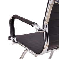 Chaise de Bureau Alu Lowback Fixed Edition en Similicuir