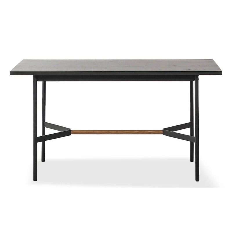 Tavolo da pranzo rettangolare Blackstorm 140x80cm in legno di quercia
