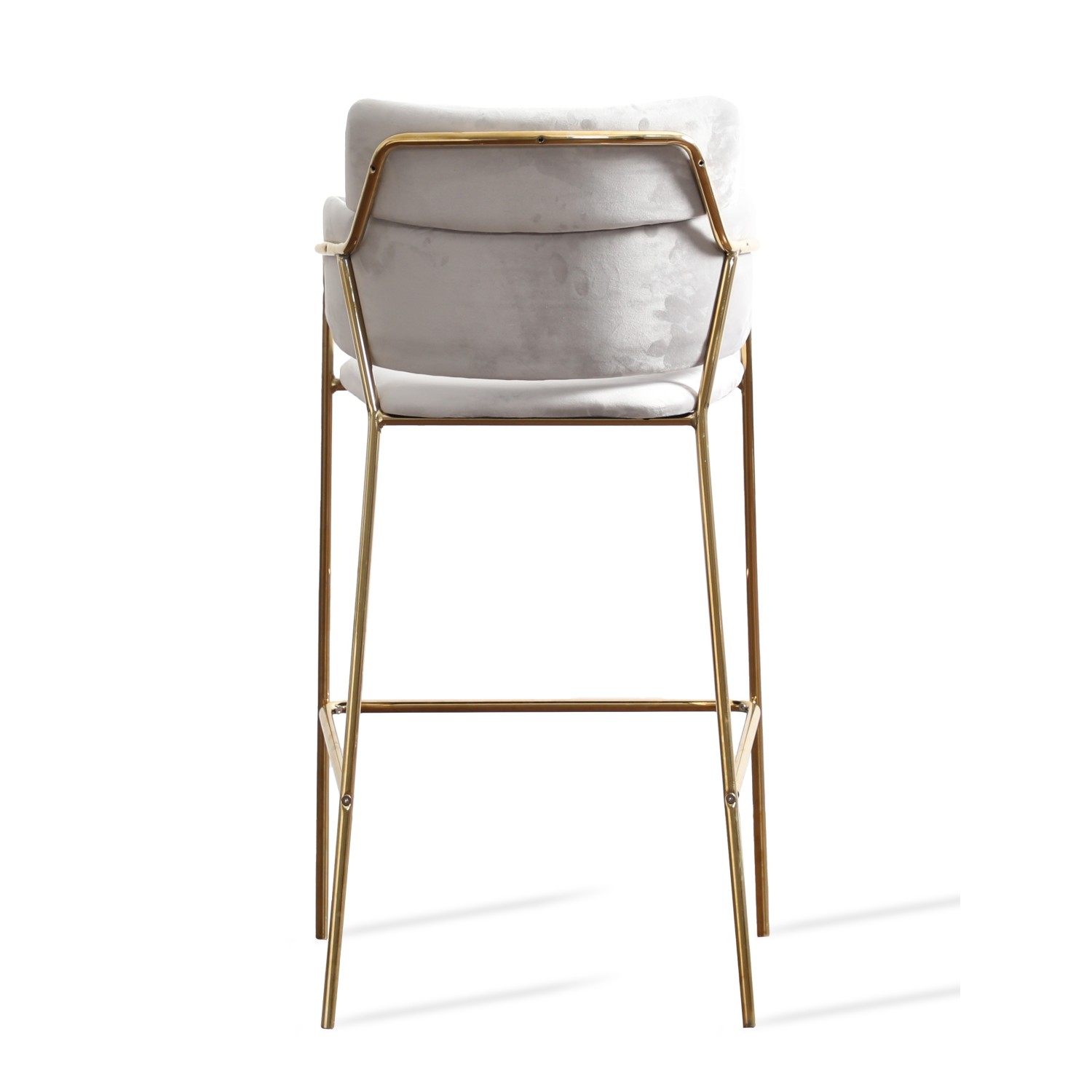 Sgabello alto imbottito con gambe dorate