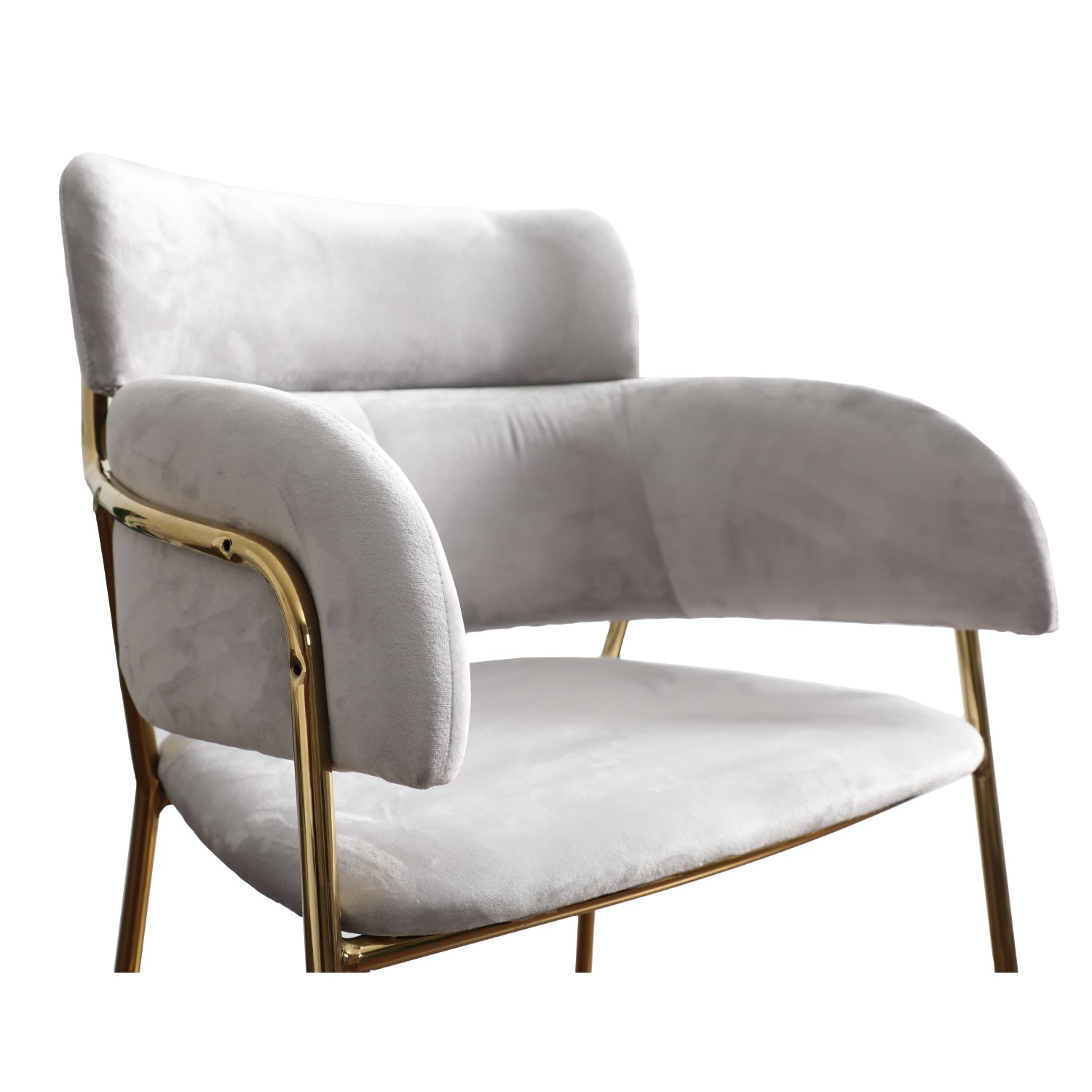 High Upholstered Stool with Golden Legs
