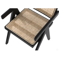 Réplique de la chaise Chandigarh avec accoudoirs du designer Pierre Jeanneret 