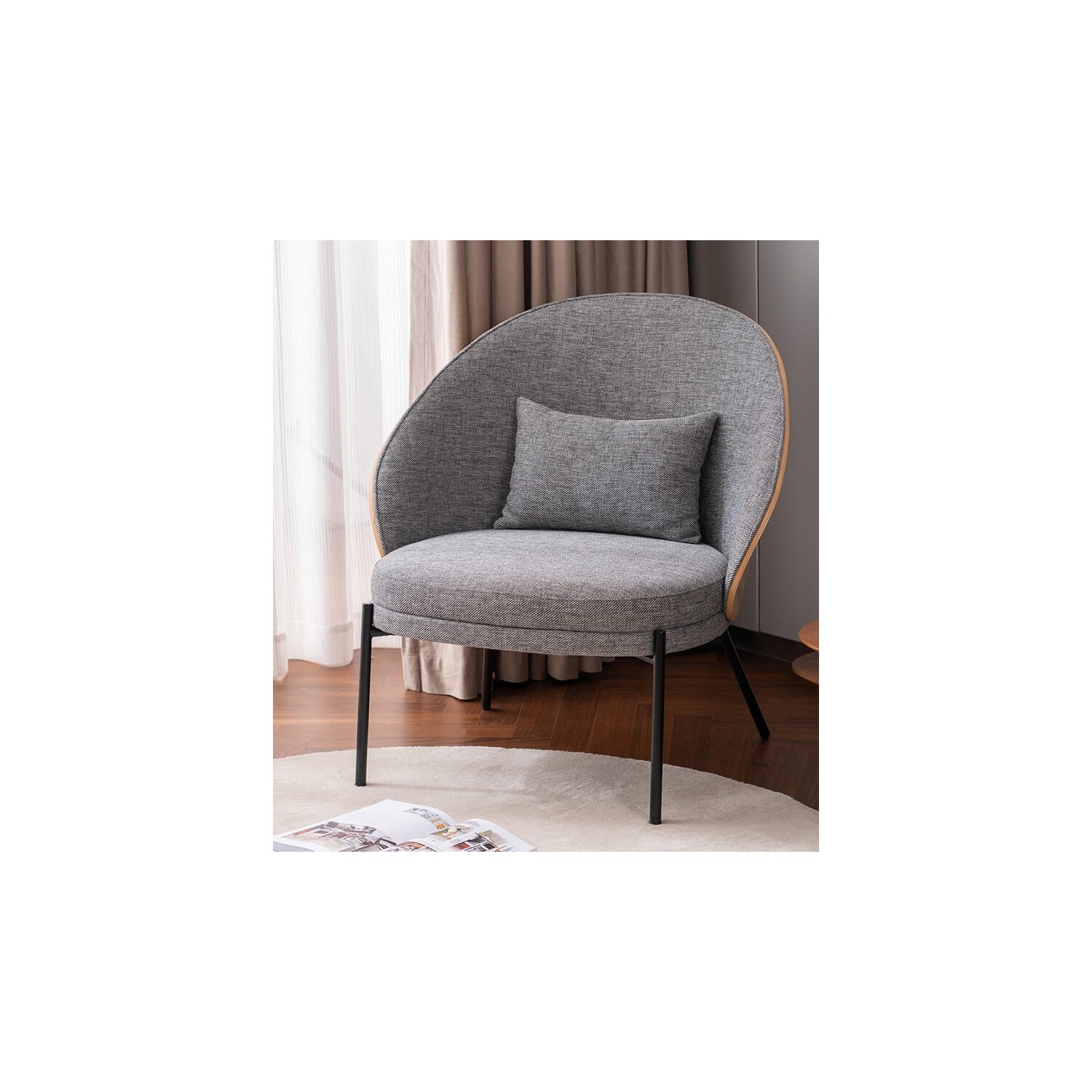 Nordic Earth armchair with cotton cushion