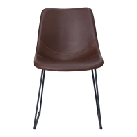 Chaise Industrielle "City" Rembourrée en Simili Cuir