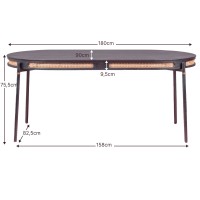 Glorious ruokapöytä 180cm luonnonrottinki