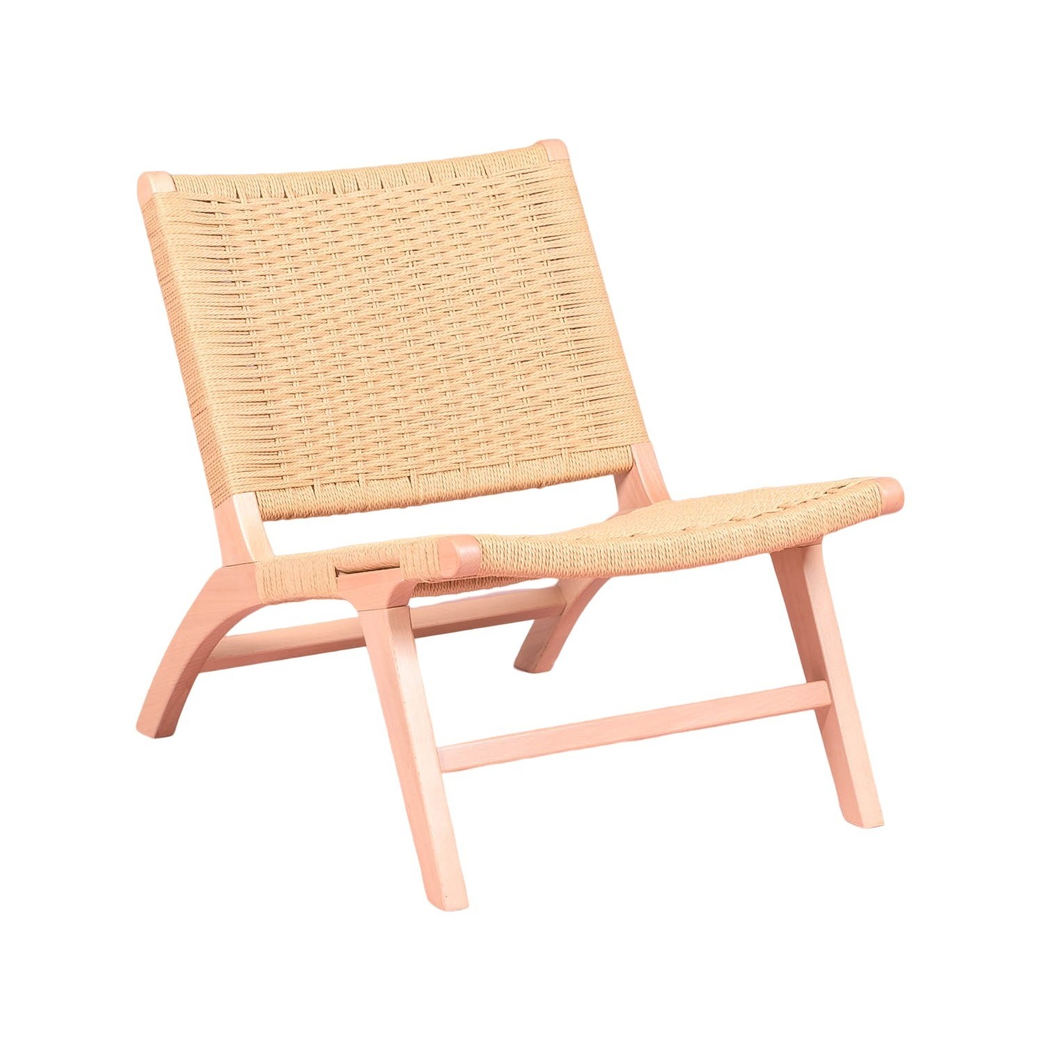 Fotel Nordic Forest z drewna bukowego i naturalnej liny