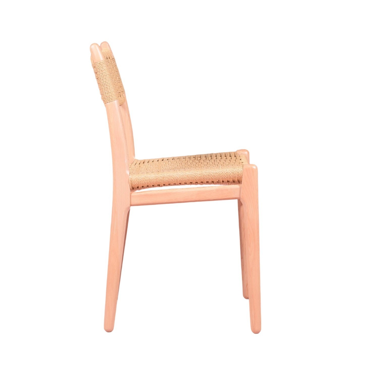 Silla nórdica Liam en madera de haya y cuerda natural