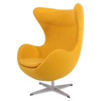 Replika židle Egg v kašmíru od designéra Arne Jacobsen