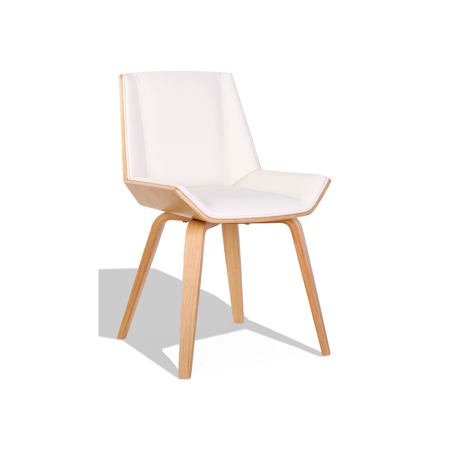 Stuhl Nordic Plywood S mit Kissen aus Kunstleder und Ahornholz