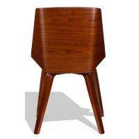 Silla Nordic Plywood S con cojín de polipiel y madera de nogal