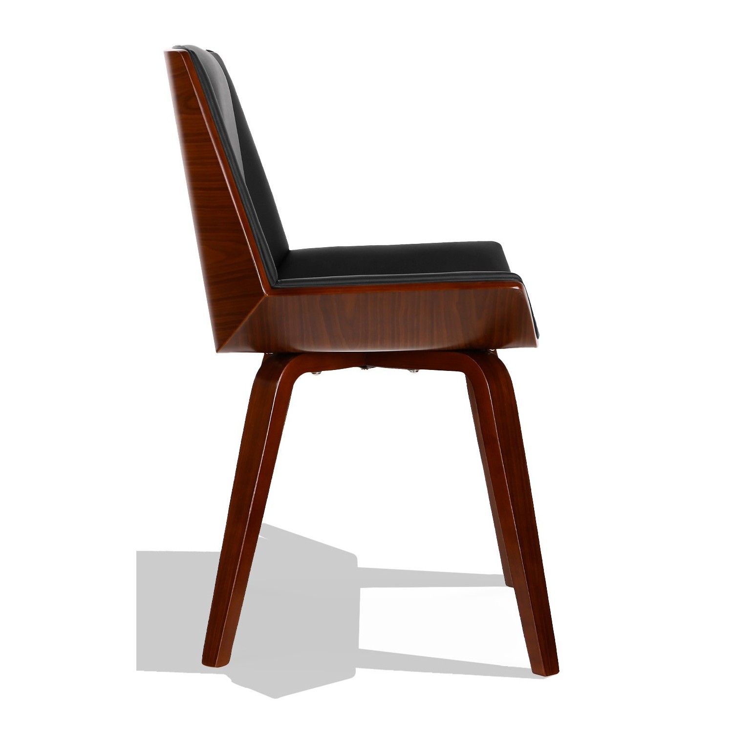 Nordic Plywood S Stuhl mit Kunstleder und Nussbaumkissen